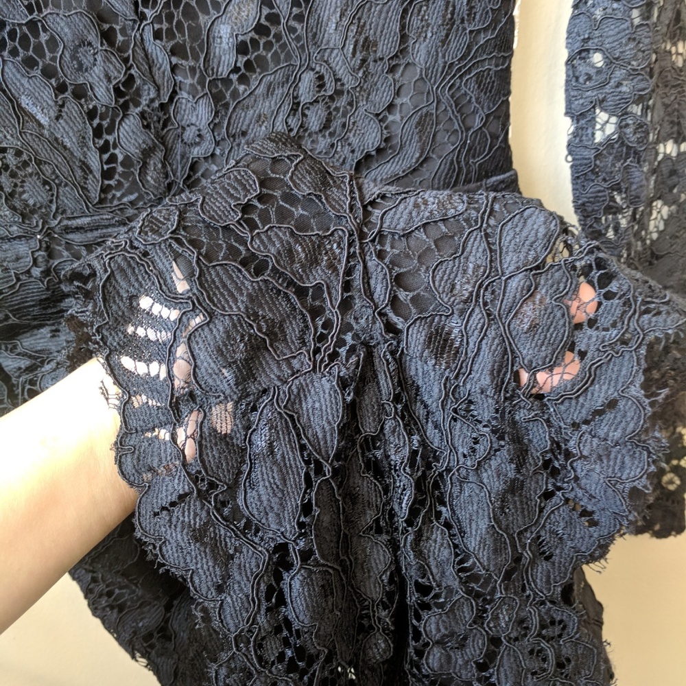 Lovers + Friends Eve Black Lace Cut Out Romper - Picture 6 of 8